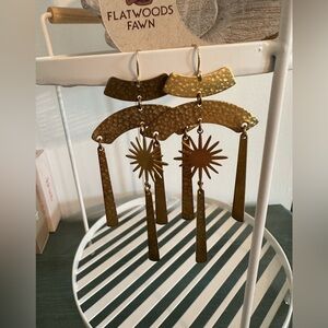 Flatwood Fawn Boho Elegant Gold Dangle Earrings